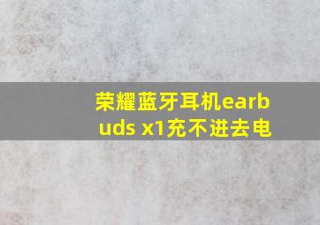 荣耀蓝牙耳机earbuds x1充不进去电